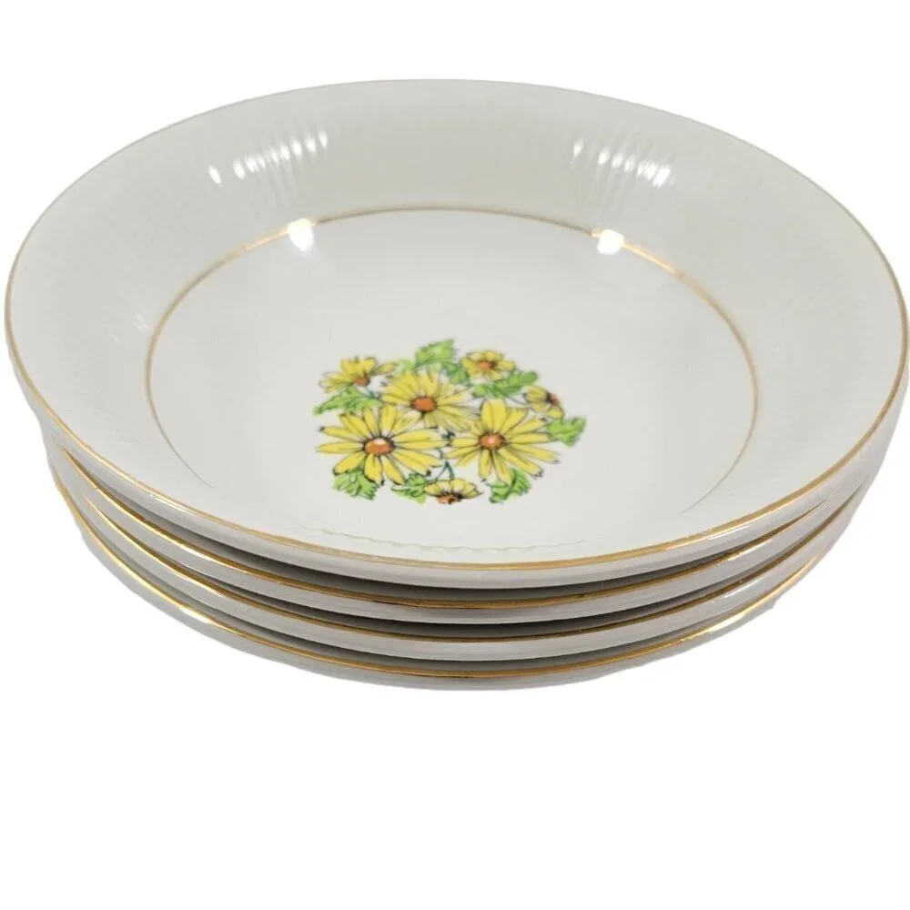 Staffordshire England Summertime Coupe Cereal Salad Soup Bowls – Set of 4